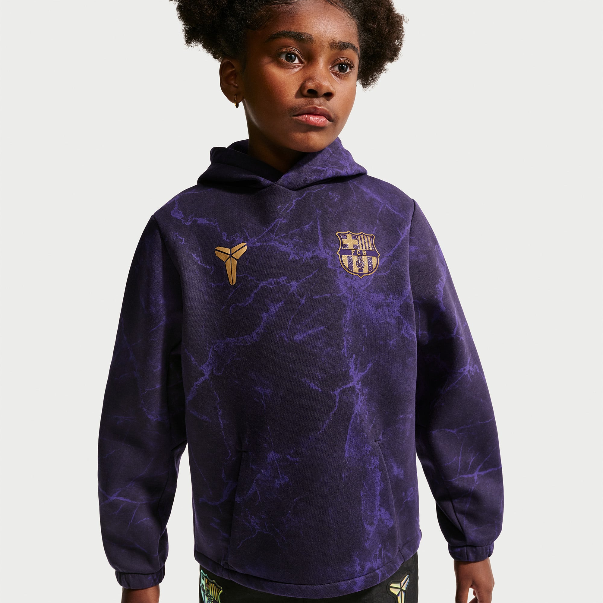 Sweat à capuche Nike violet FC Barcelone extérieur 2026/27 pour enfant