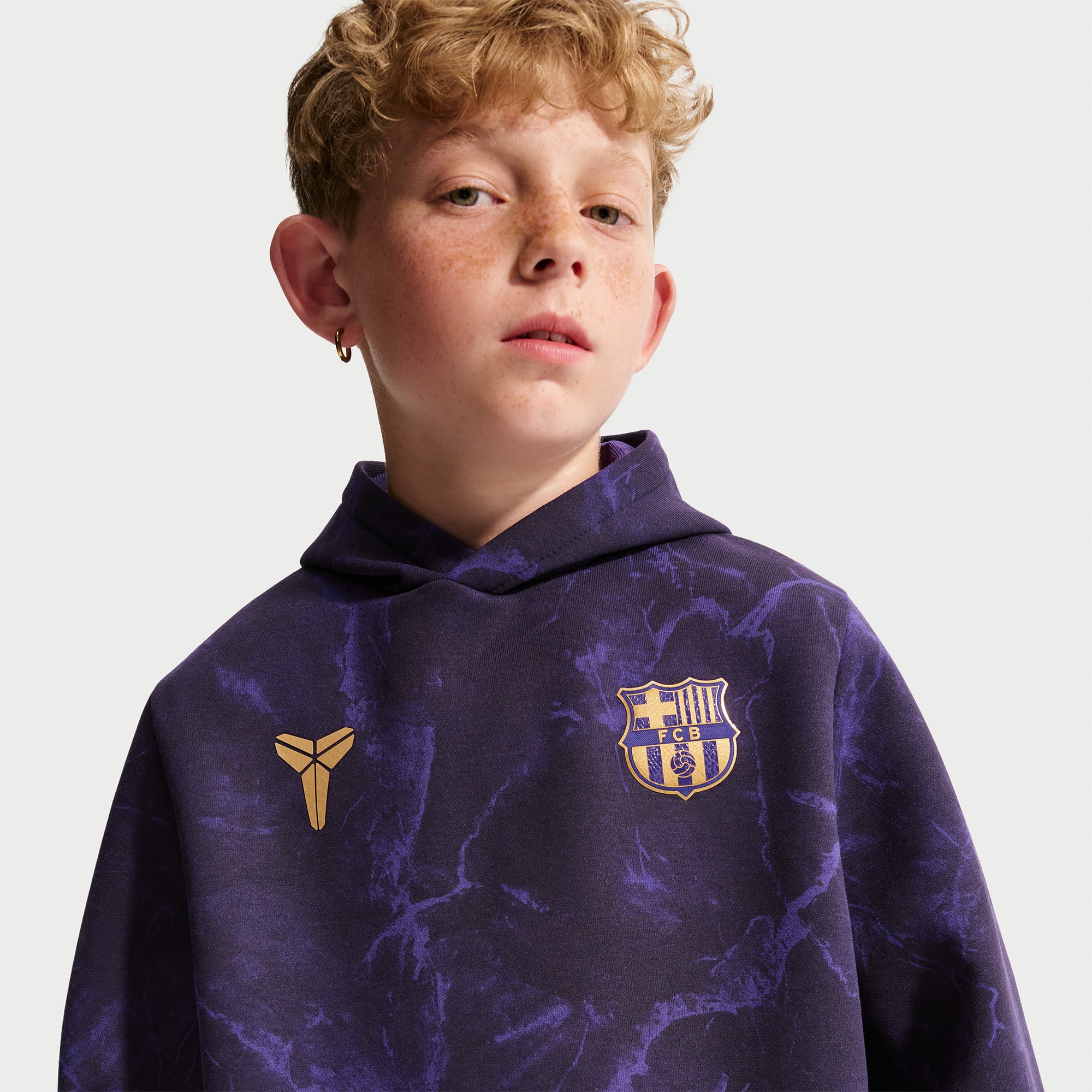 Sweat à capuche Nike violet FC Barcelone extérieur 2026/27 pour enfant