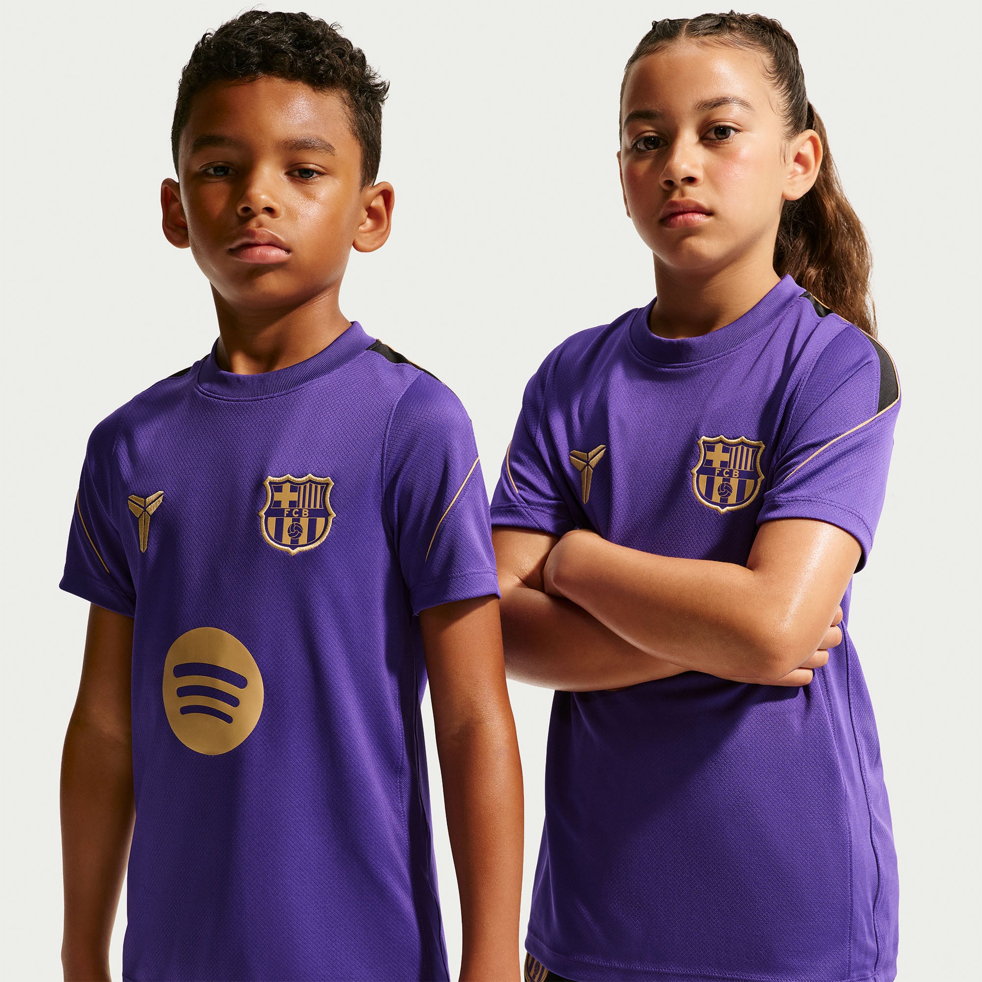 Maillot extérieur Nike Dri-FIT Strike violet pour enfant, Barcelone 2026/27