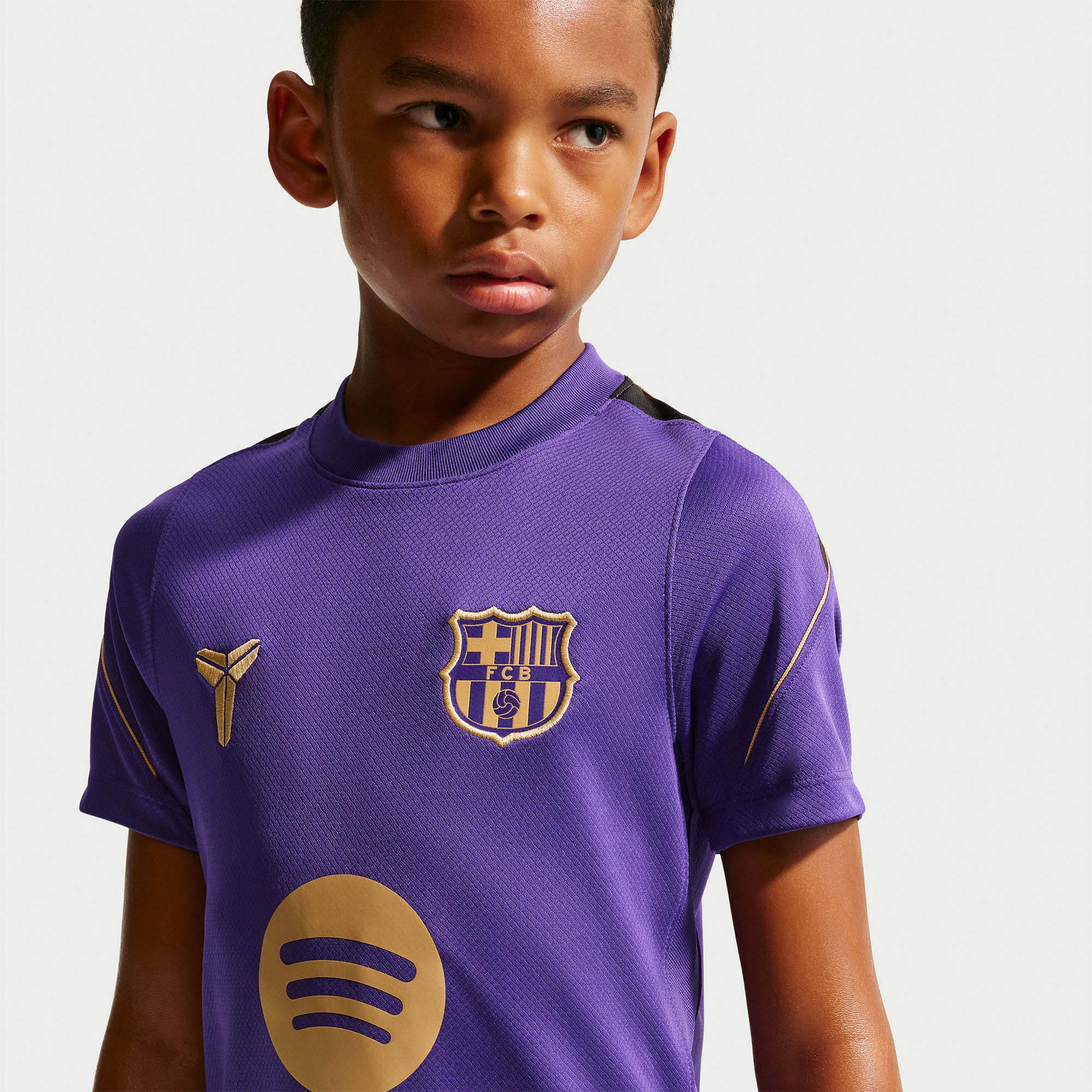 Maillot extérieur Nike Dri-FIT Strike violet pour enfant, Barcelone 2026/27
