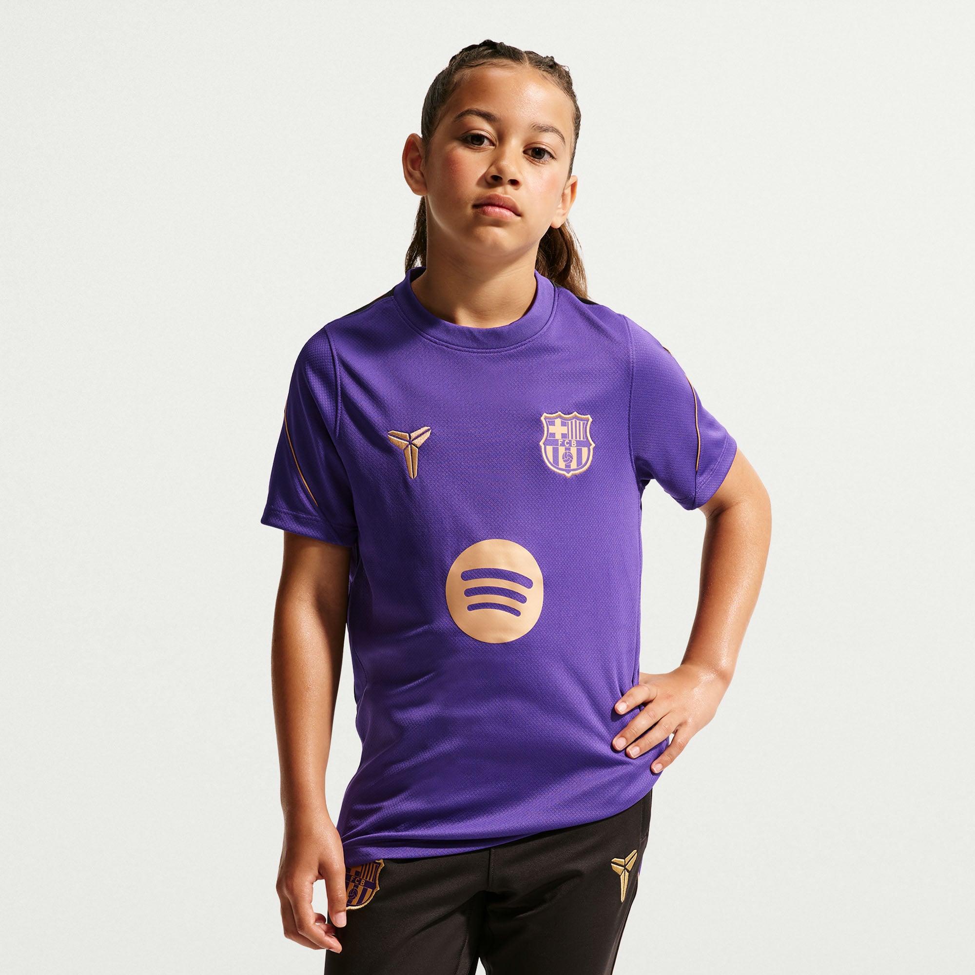 Maillot extérieur Nike Dri-FIT Strike violet pour enfant, Barcelone 2026/27