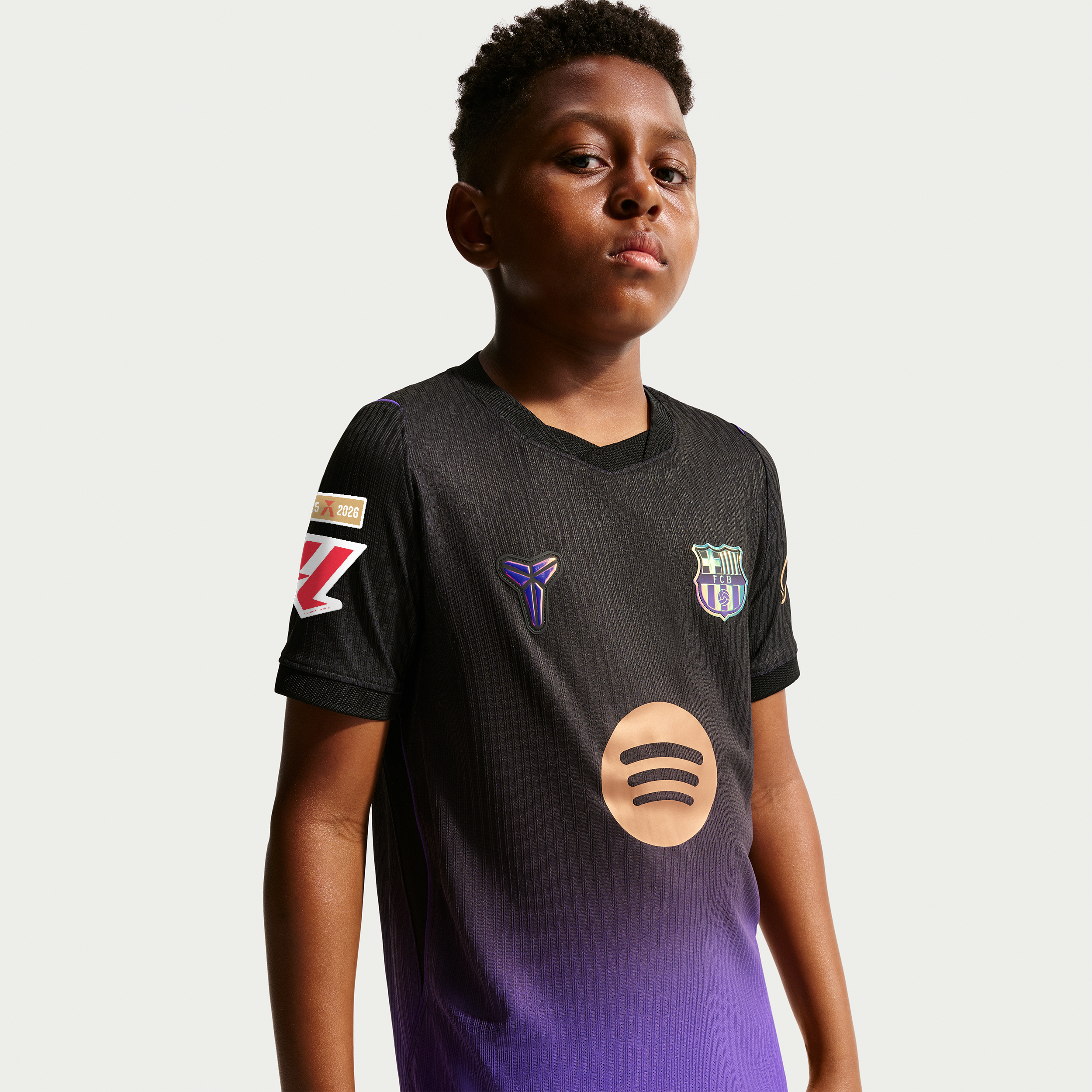 Maillot authentique Nike FC Barcelone violet pour enfant, saison extérieure 2026/27
