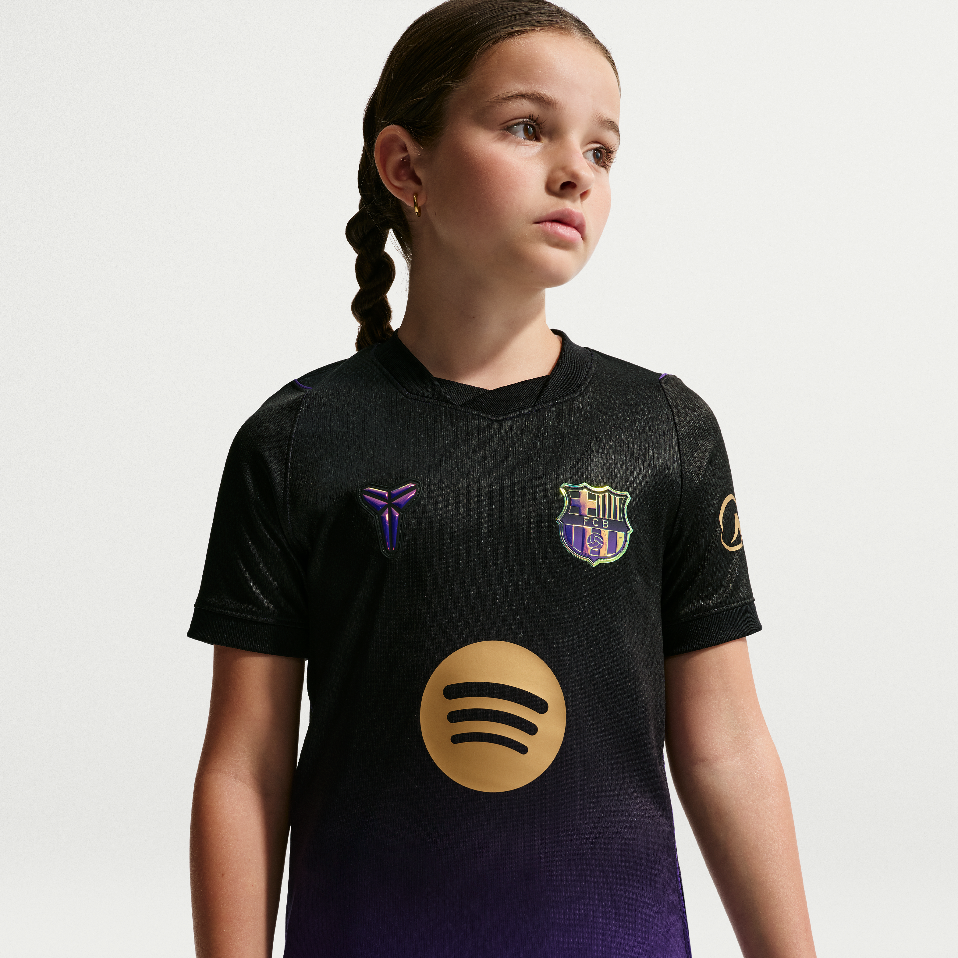 Maillot authentique Nike FC Barcelone violet pour enfant, saison extérieure 2026/27