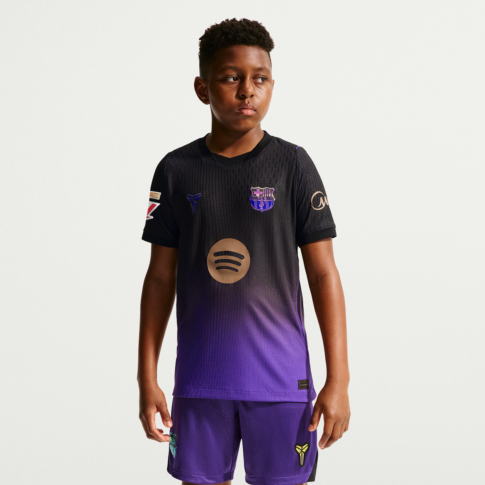 Maillot authentique Nike FC Barcelone violet pour enfant, saison extérieure 2026/27
