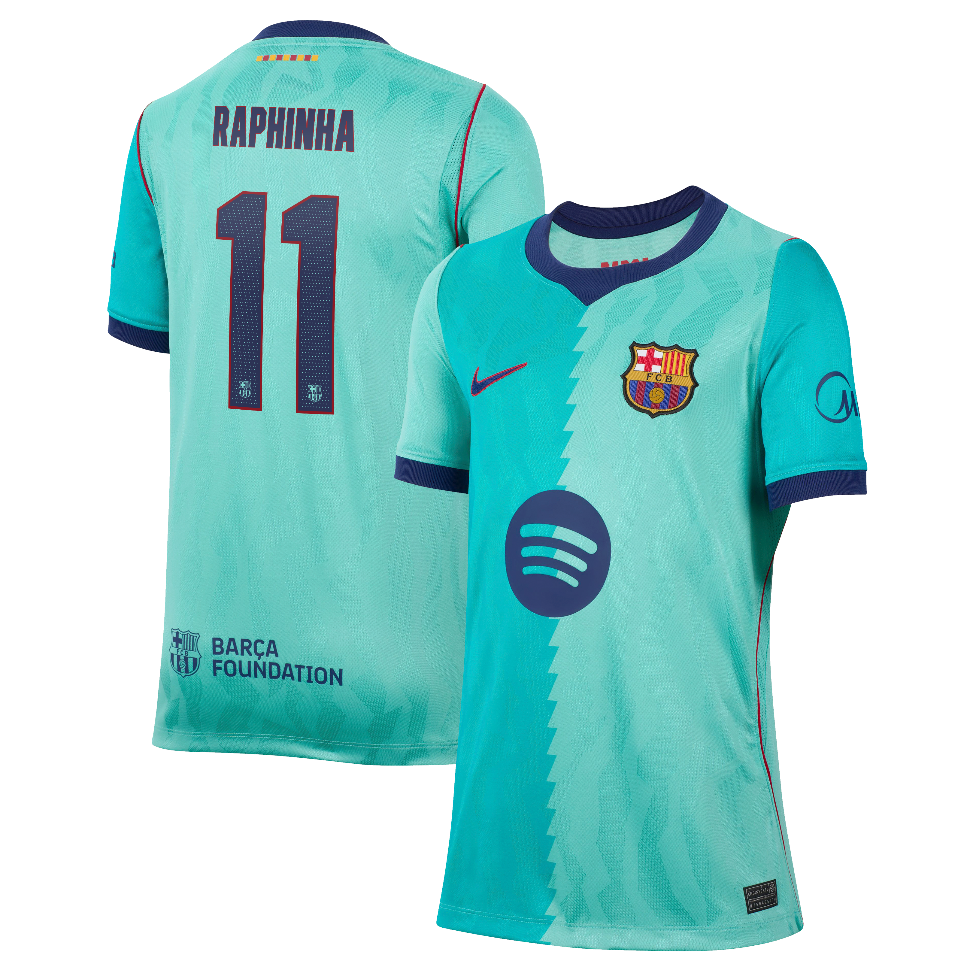 Maillot réplique Nike Raphinha Turquoise FC Barcelone 2026/27 Third Stadium pour jeunes