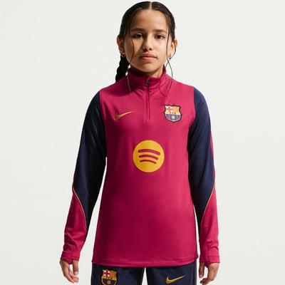 Barcelona Nike Youth 2026/27 Strike Dri-FIT Long Sleeve Quarter-Zip Drill Top - Red