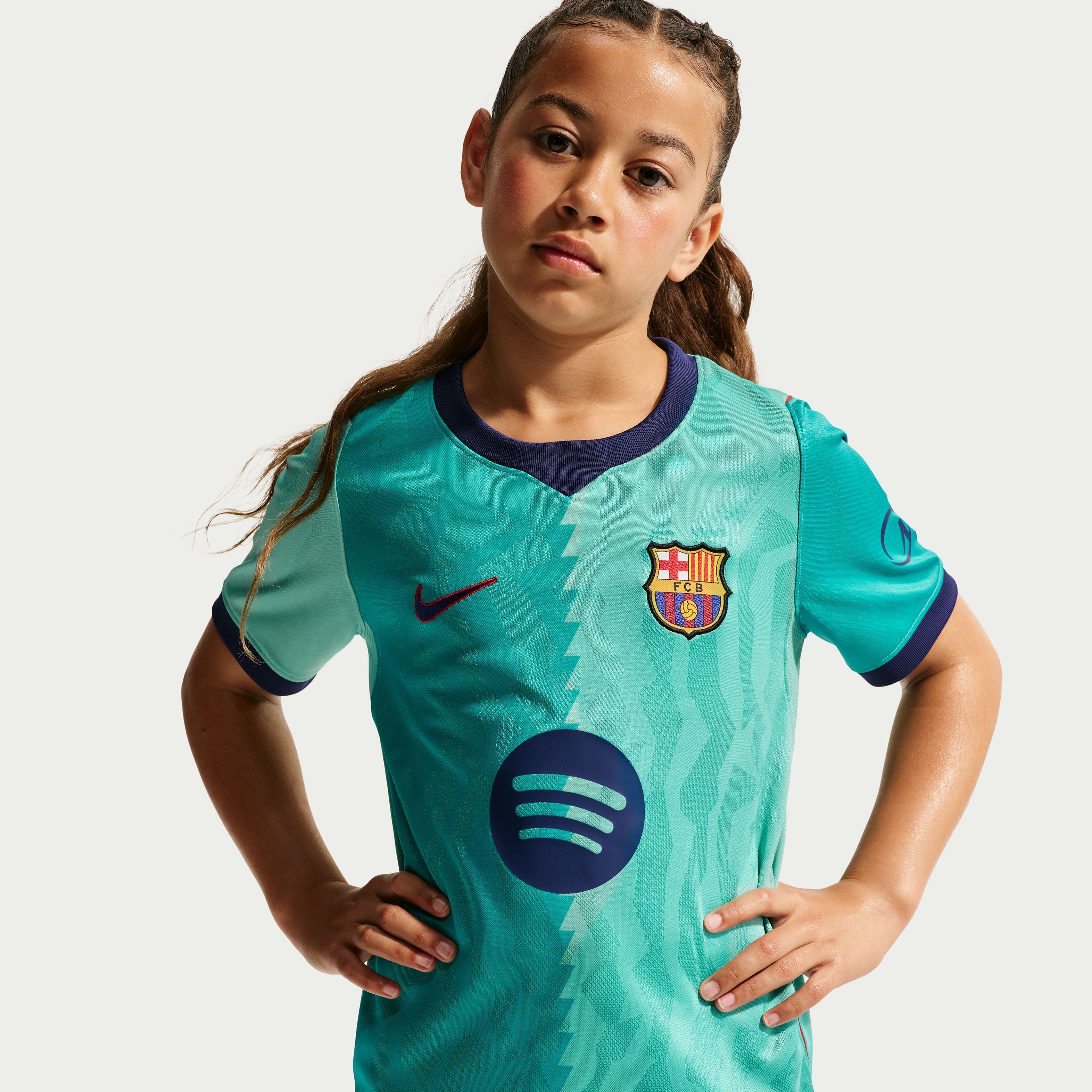 Maillot réplique Nike turquoise FC Barcelone 2026/27 Third Stadium pour jeunes