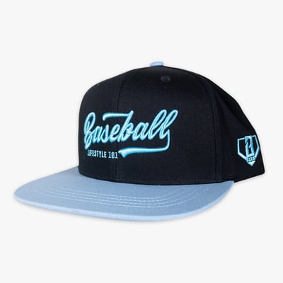 Baseball Lifestyle 101 Established Adjustable Hat - Black/Light Blue