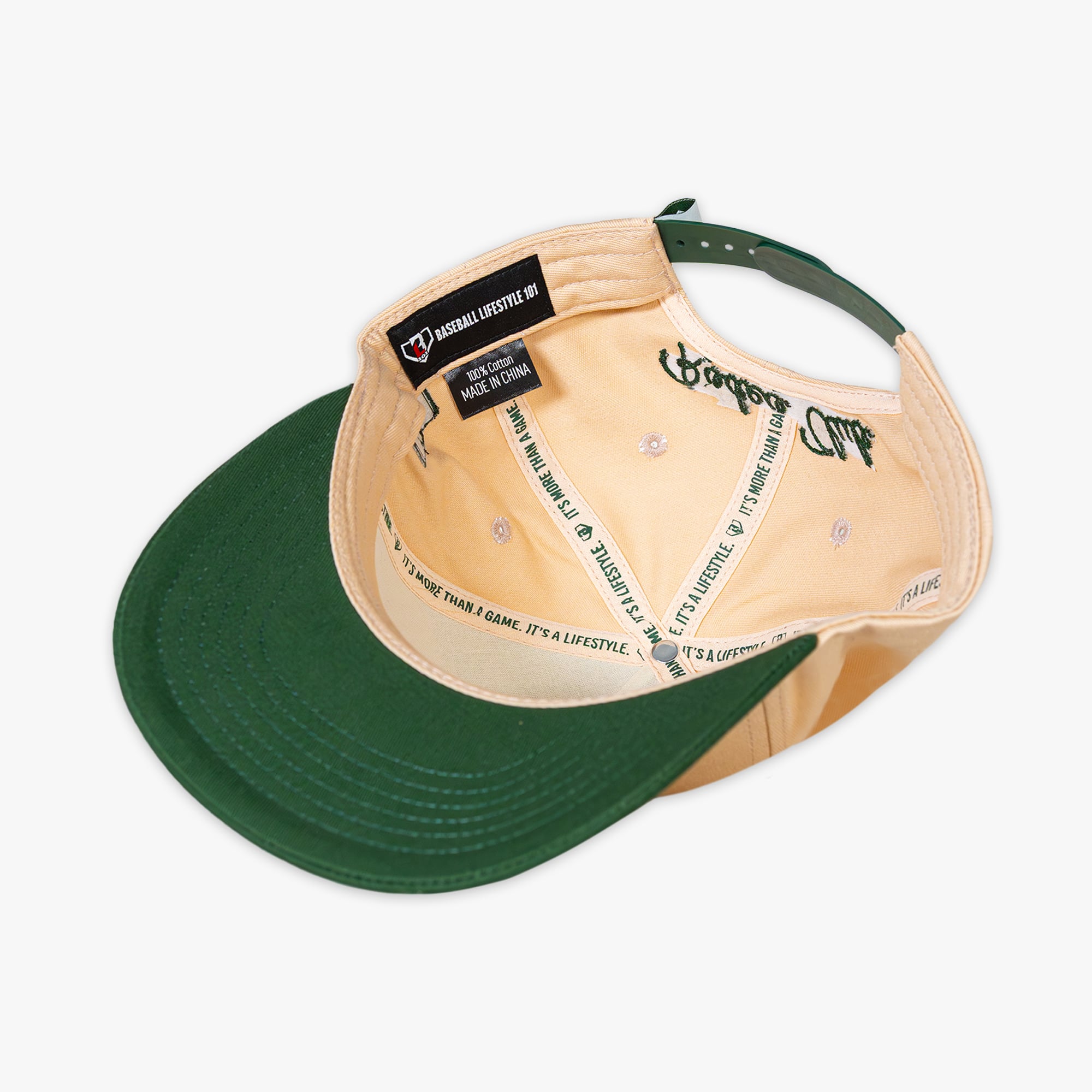 Men's Baseball Lifestyle 101 Cream/Green Rodeo Club Adjustable Hat
