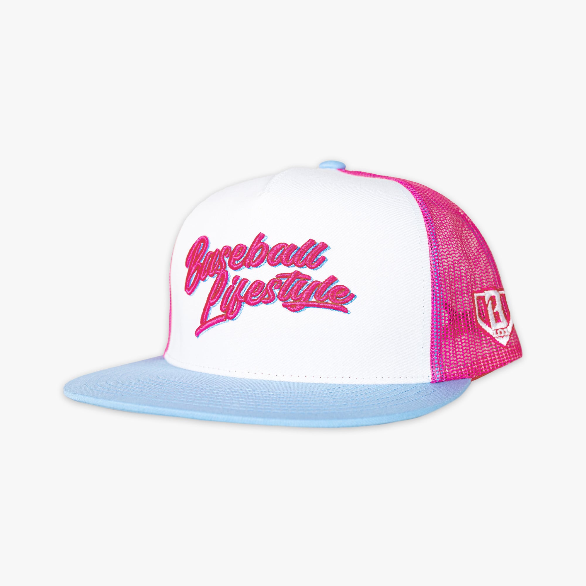 Men's Baseball Lifestyle 101 Pink/Light Blue Signature Adjustable Trucker Hat