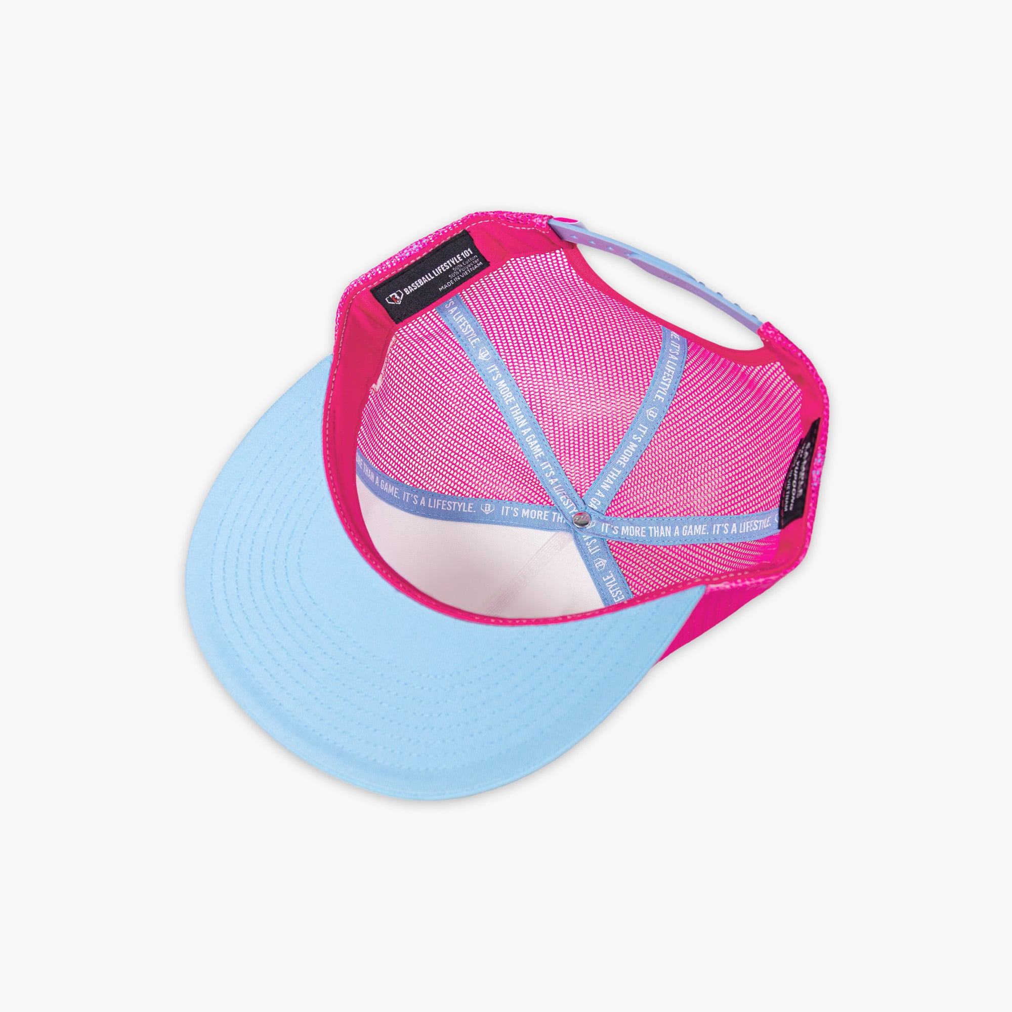 Men's Baseball Lifestyle 101 Pink/Light Blue Signature Adjustable Trucker Hat