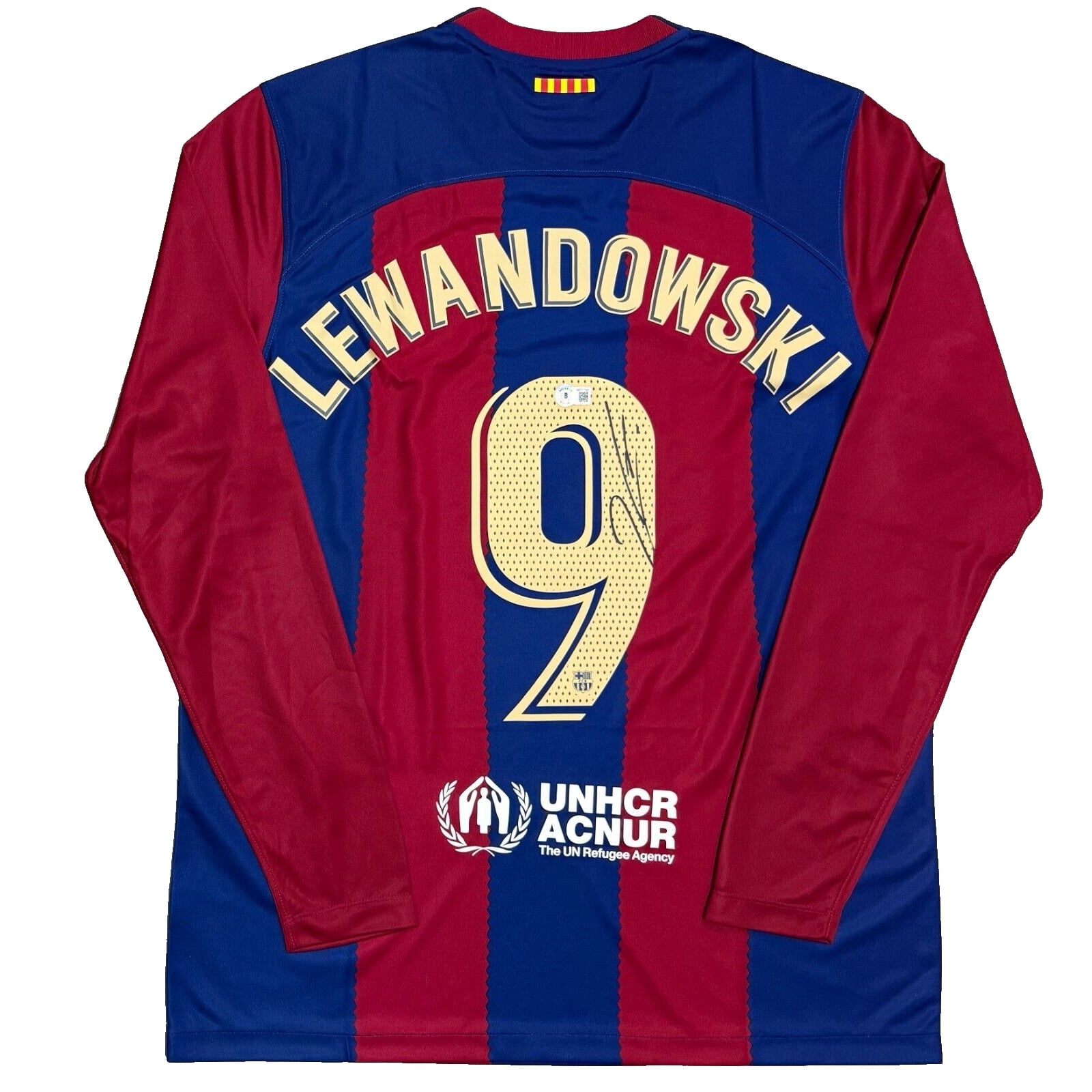 2023/24 Robert Lewandowski Signed FC Barcelona Jersey Barça BAS 