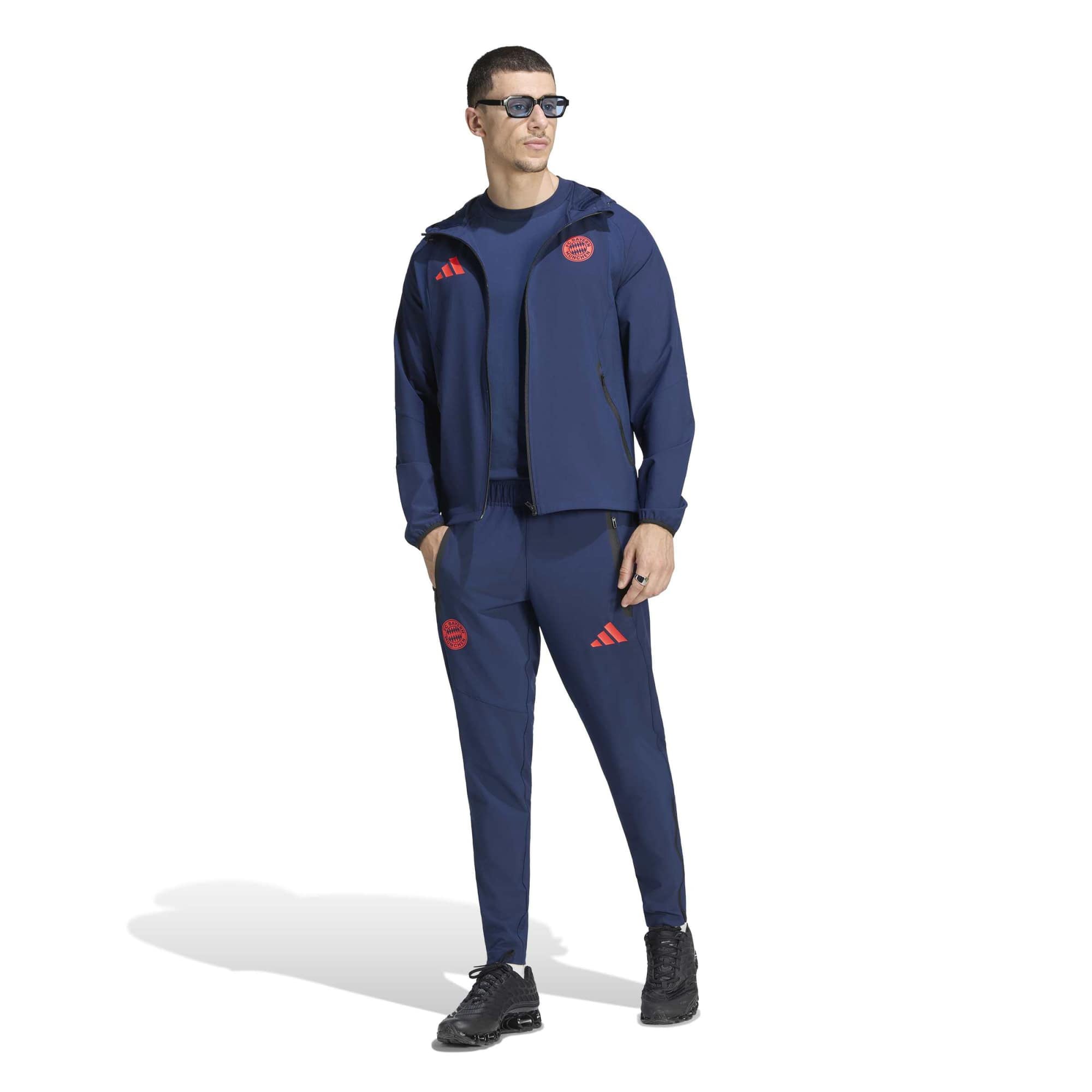 Coupe-vent zippé adidas Bayern Munich Tiro Travel bleu pour homme