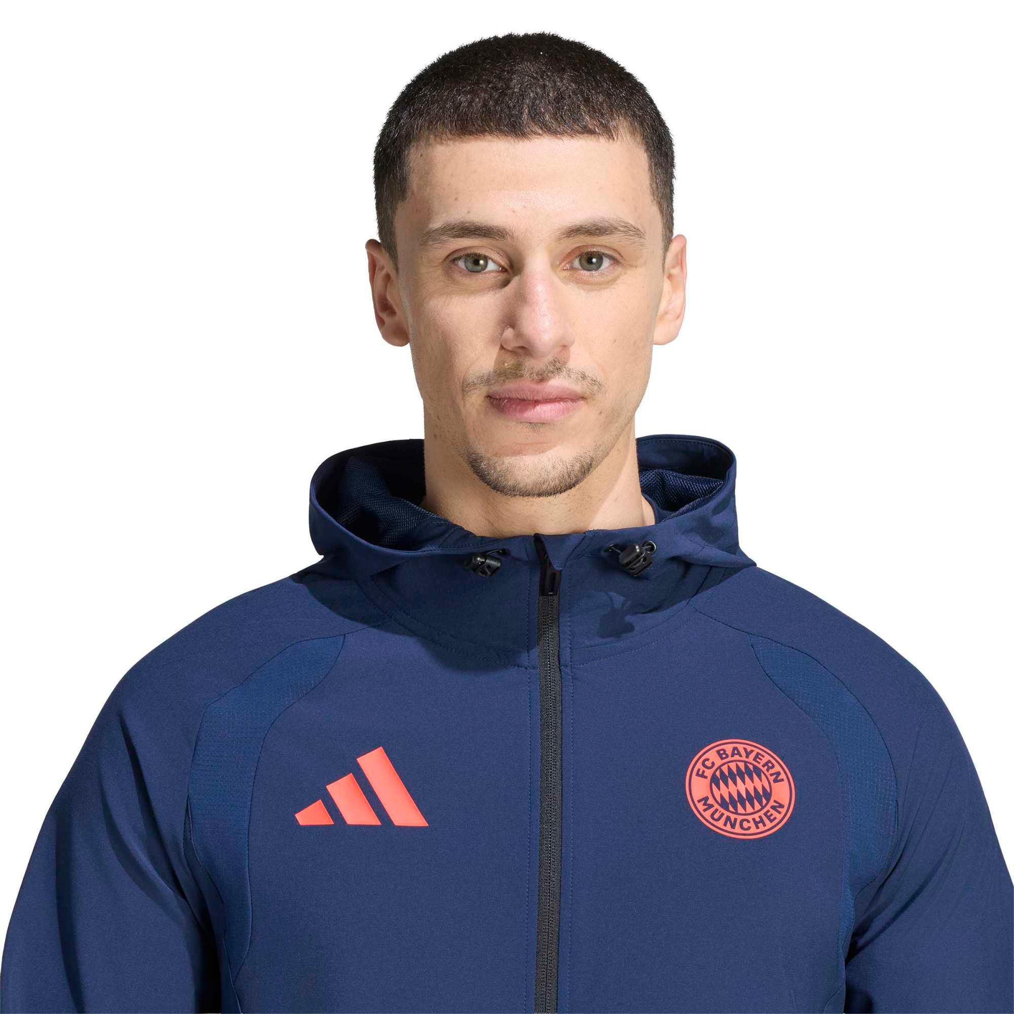 Coupe-vent zippé adidas Bayern Munich Tiro Travel bleu pour homme