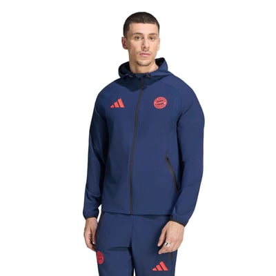 Coupe-vent zippé de voyage adidas Tiro, Bayern Munich - Bleu