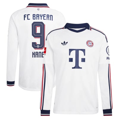 Maillot authentique manches longues Harry Kane Bayern Munich adidas 2026/27 extérieur - Blanc