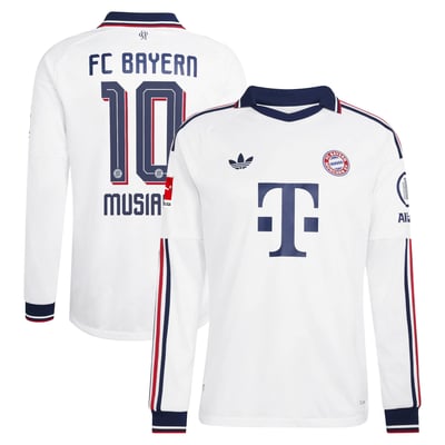 Maillot authentique manches longues Jamal Musiala Bayern Munich adidas 2026/27 extérieur - Blanc
