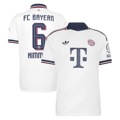 Maillot réplique extérieur blanc du Bayern Munich (adidas) 2026/27, porté par Joshua Kimmich
