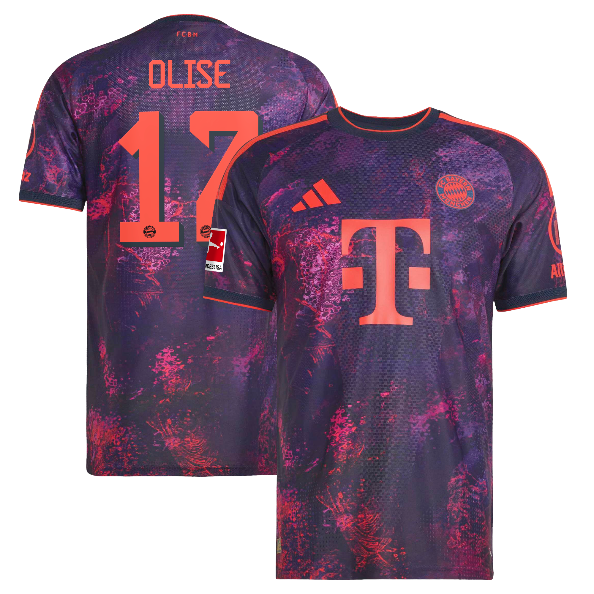 Maillot authentique troisième tenue de terrain adidas Michael Olise violet Bayern Munich 2026/27 pour homme