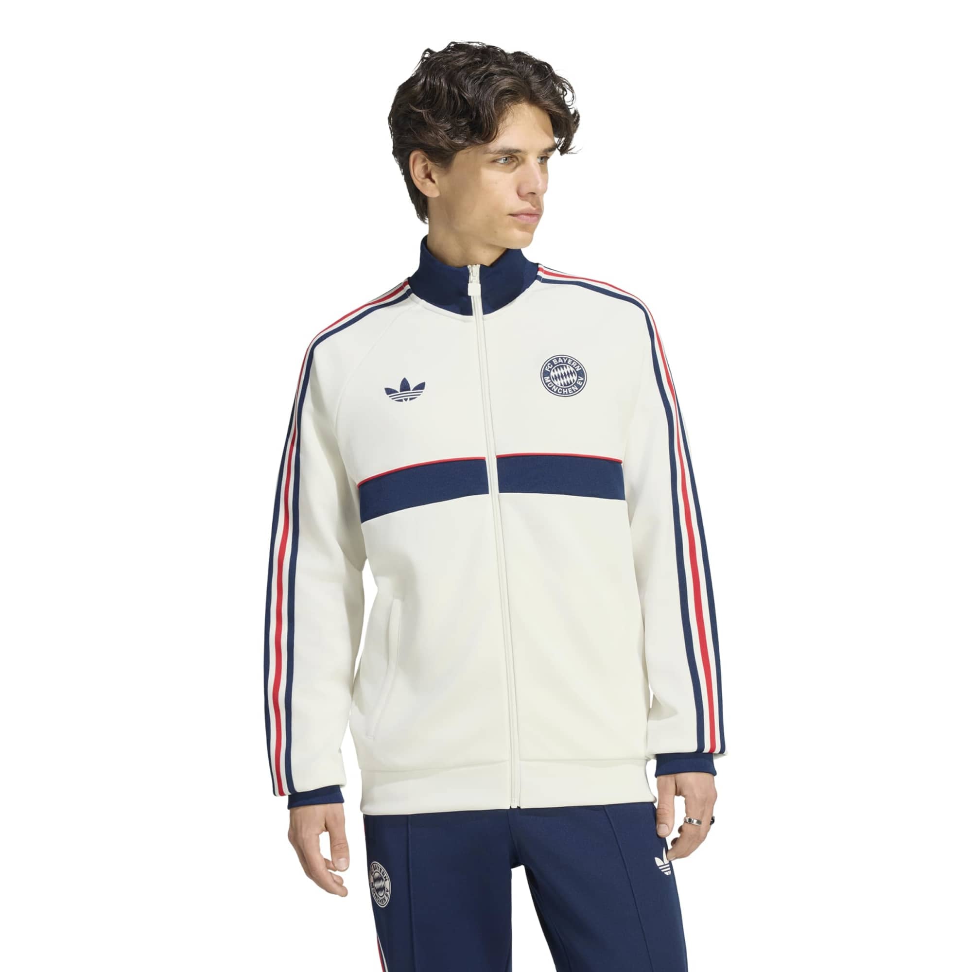 Men's adidas Originals White Bayern Munich OG 2.0 Icon Full-Zip Track Jacket