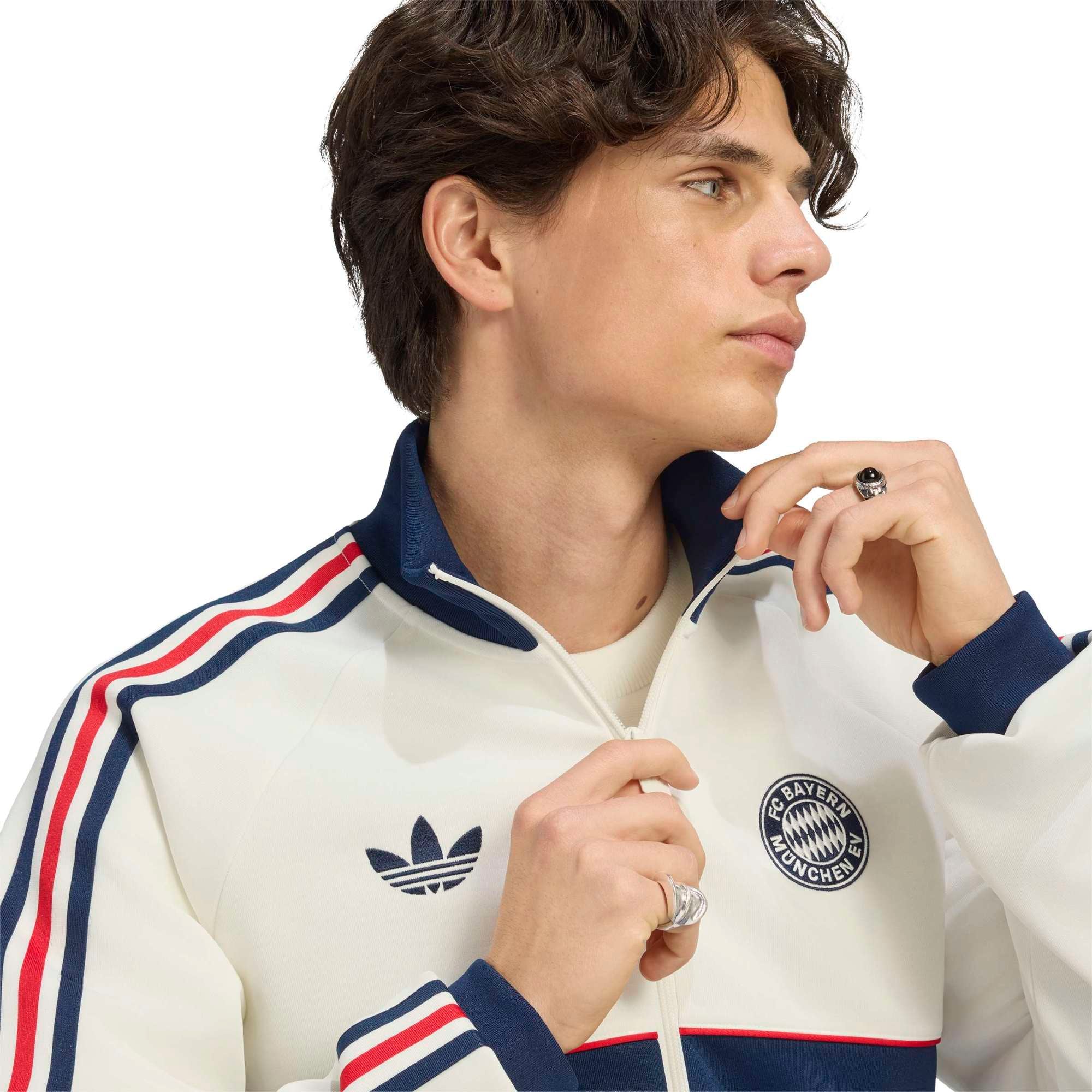 Men's adidas Originals White Bayern Munich OG 2.0 Icon Full-Zip Track Jacket