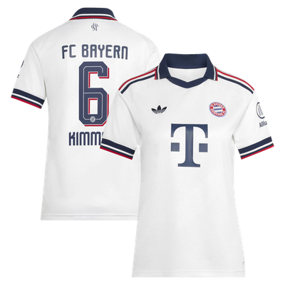 Maillot réplique extérieur féminin 2026/27 de Joshua Kimmich, Bayern Munich, adidas - Blanc