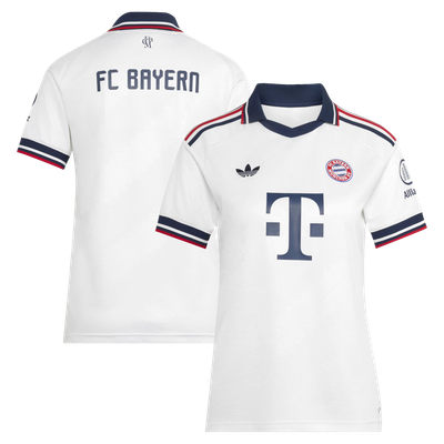 Maillot réplique extérieur blanc du Bayern Munich pour femme, saison 2026/27, adidas