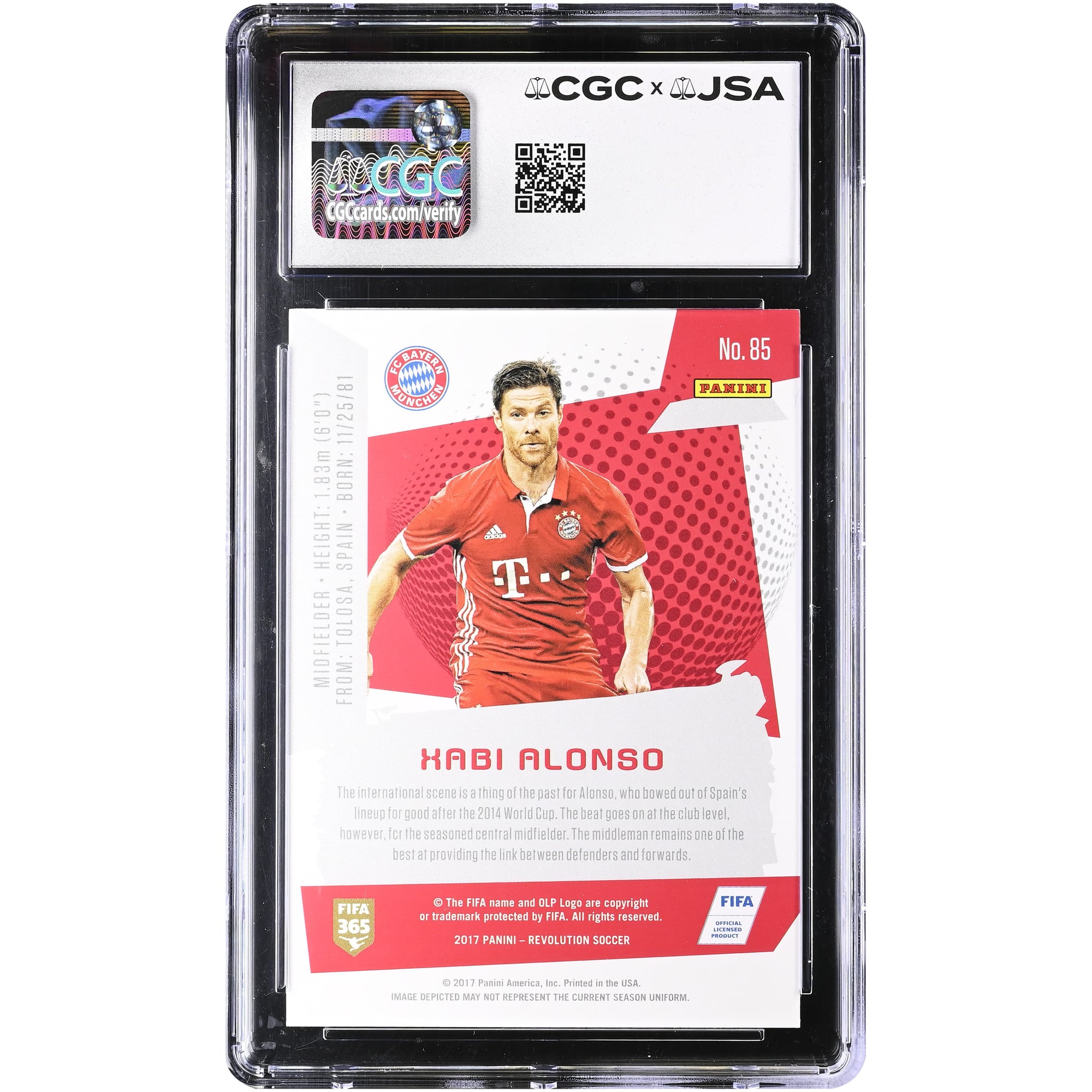 Xabi Alonso Bayern Munich Autographed 2017 Panini Revolution #85 CGC Authenticated 10/10 Card