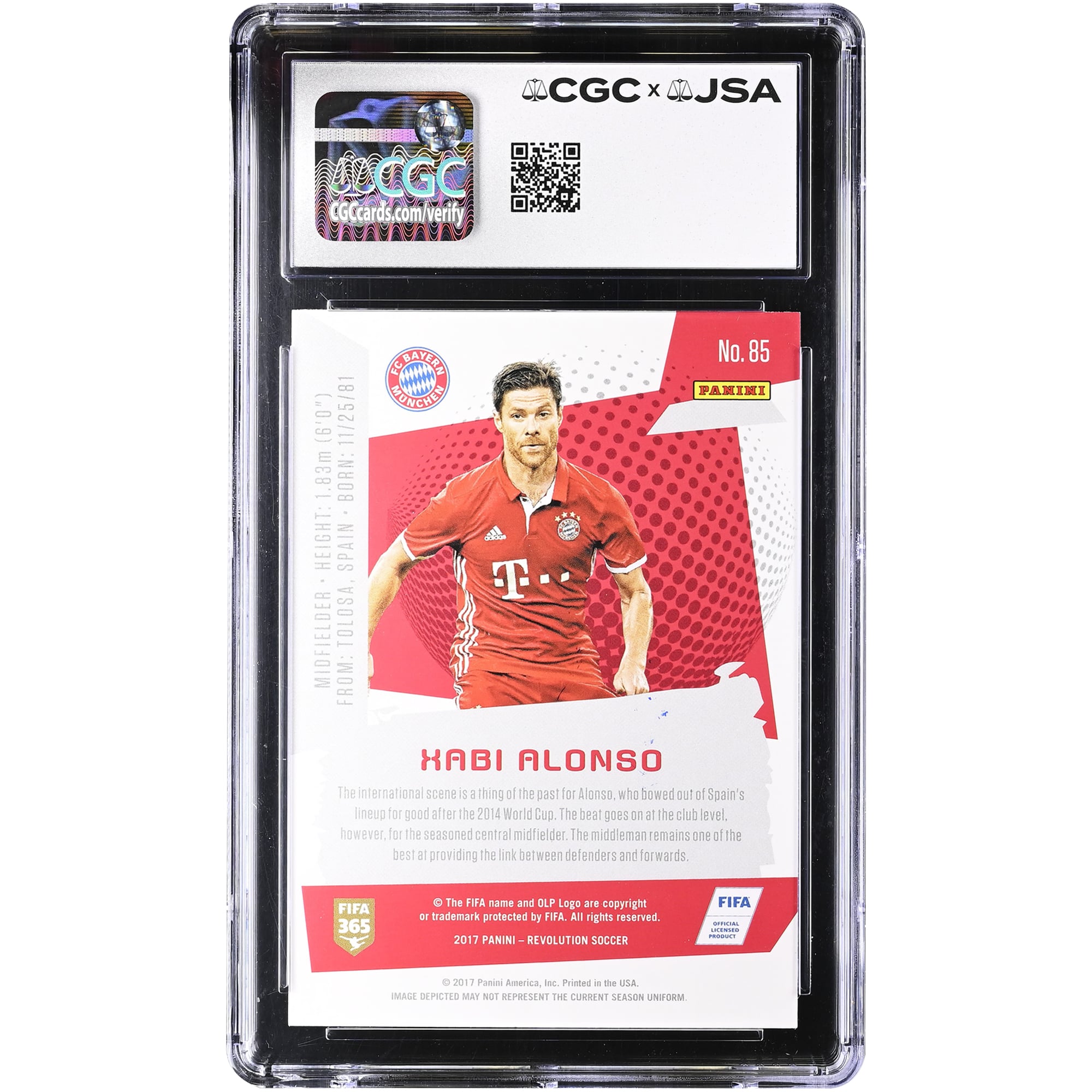 Xabi Alonso Bayern Munich Autographed 2017 Panini Revolution #85 CGC Authenticated GEM MINT 10 Card