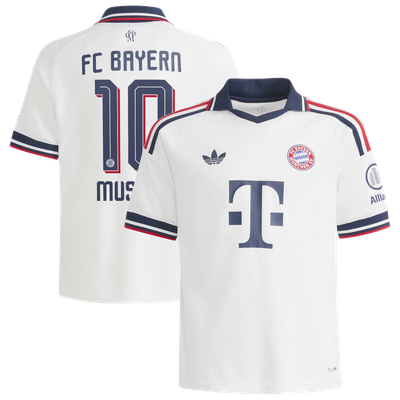 Maillot réplique extérieur blanc Jamal Musiala Bayern Munich adidas Youth 2026/27
