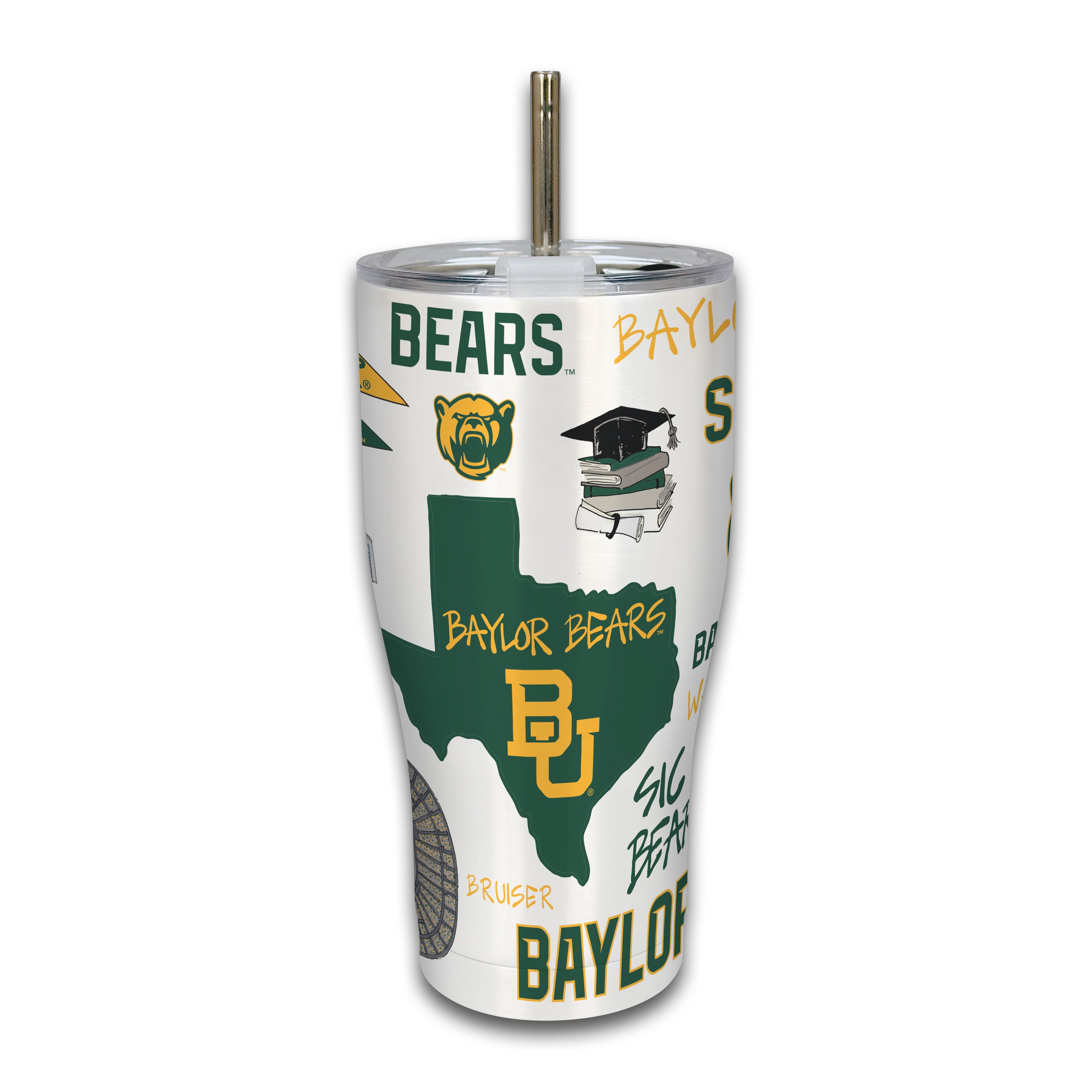 Gobelet isotherme Baylor Bears de 887 ml (30 oz) en métal avec icône