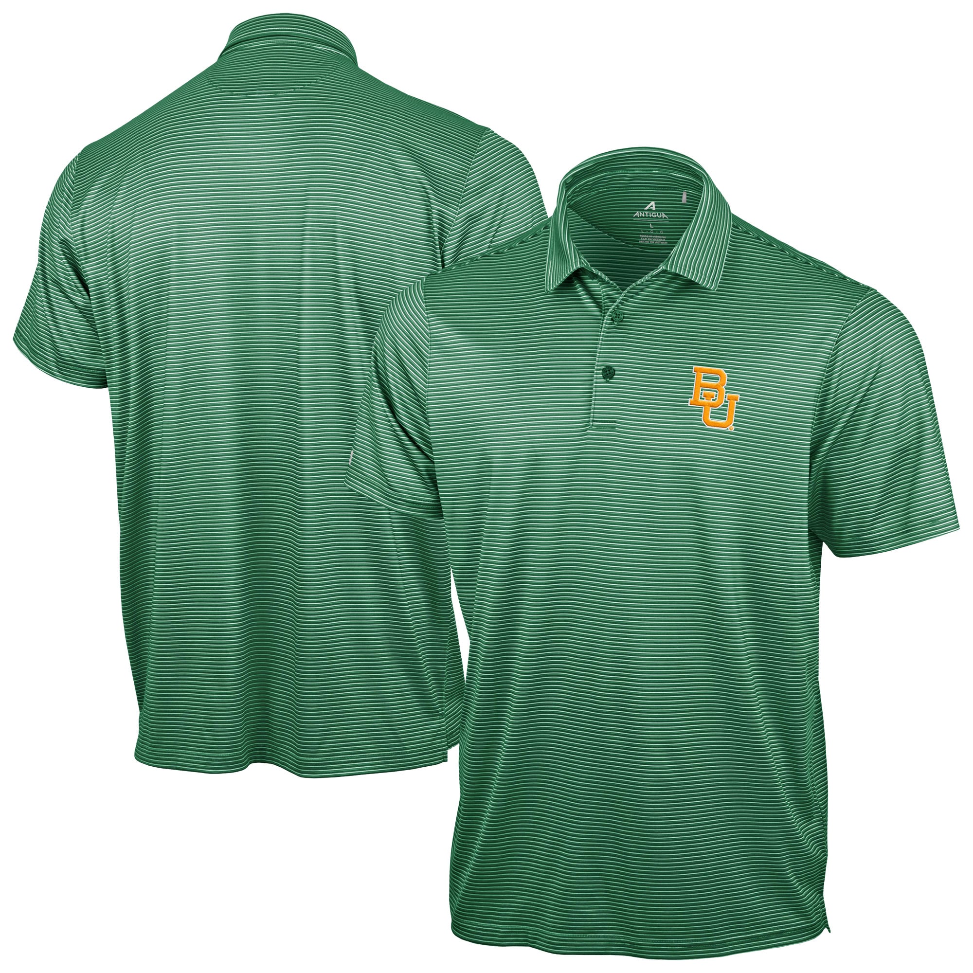 Polo Antigua vert pour homme, collection Baylor Bears Lineage