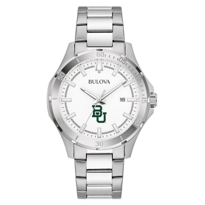 Baylor Bears Bulova Stainless Steel Classic Sport Watch - Silver