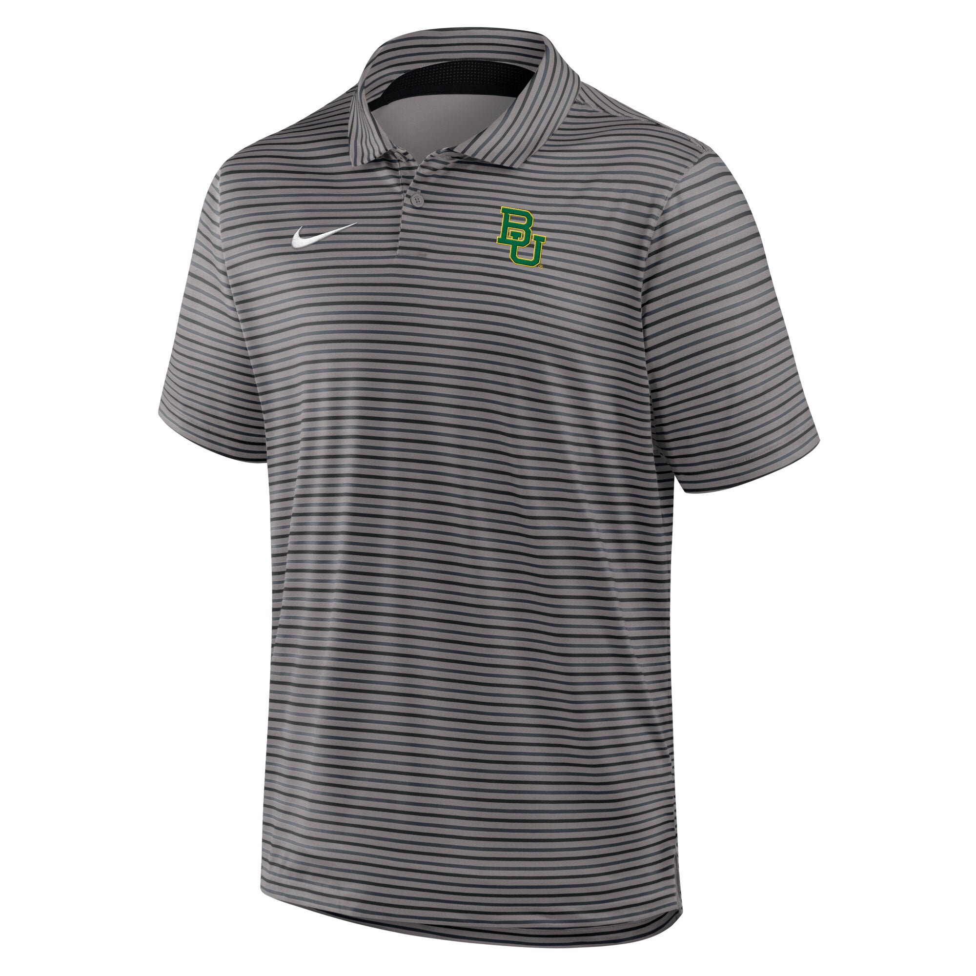 Polo Nike Dri-FIT Tour Stripe gris pour homme, Baylor Bears