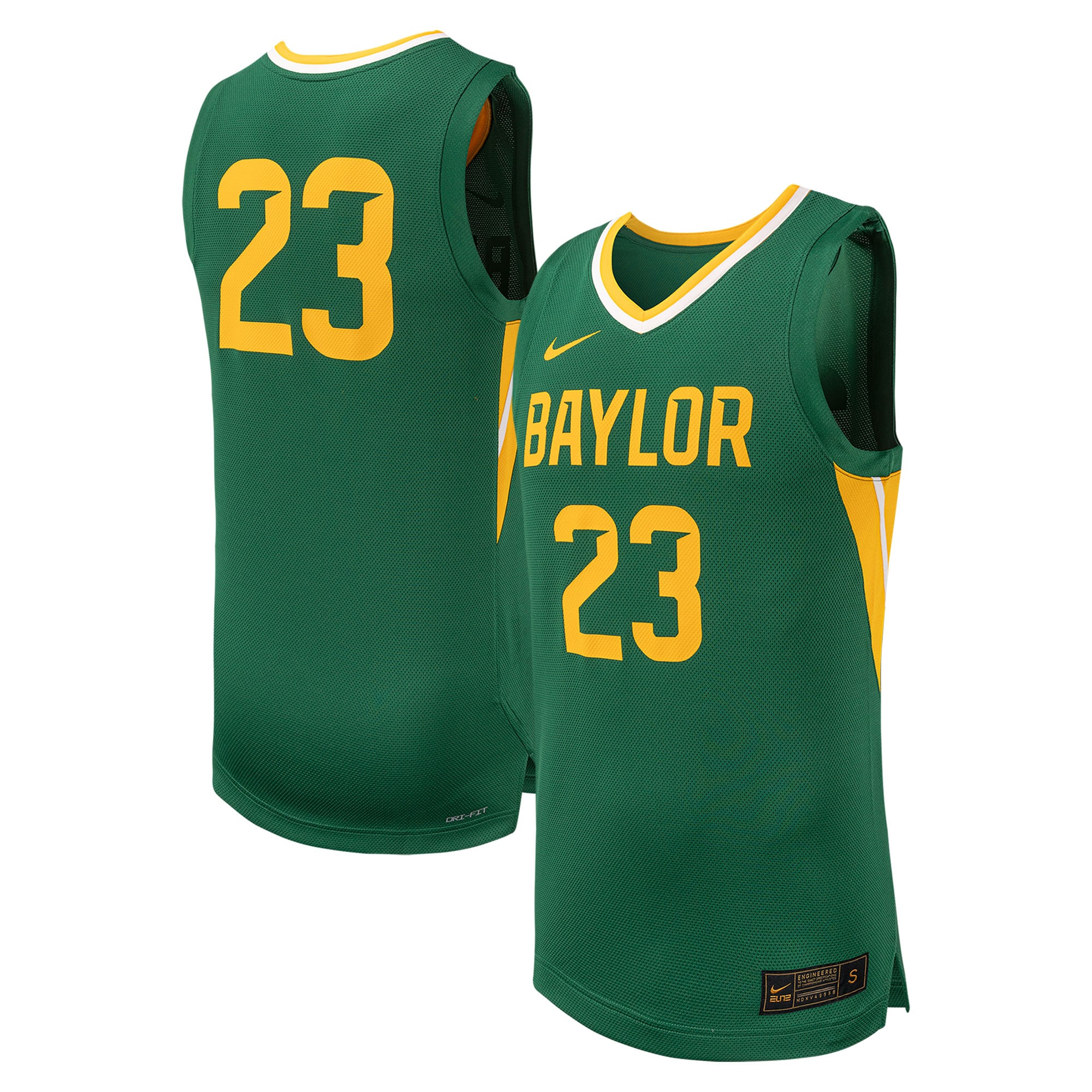Maillot de basketball réplique Nike n° 23 des Baylor Bears verts pour homme