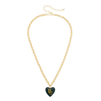 Baylor Bears CANVAS Style Women's Heart Necklace