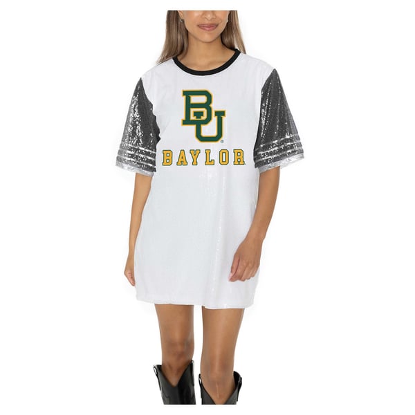 bears jersey dress Women's Gameday Couture White Baylor Full Sequin srange-XL
