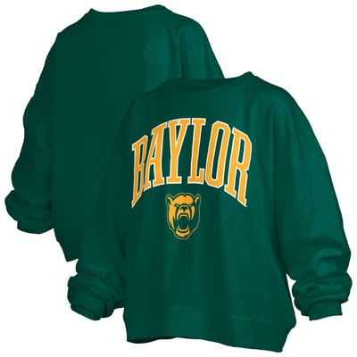 Baylor Bears Pressbox Women's Oversized Janise Arch Over Logo Fleece Sweatshirt - Green