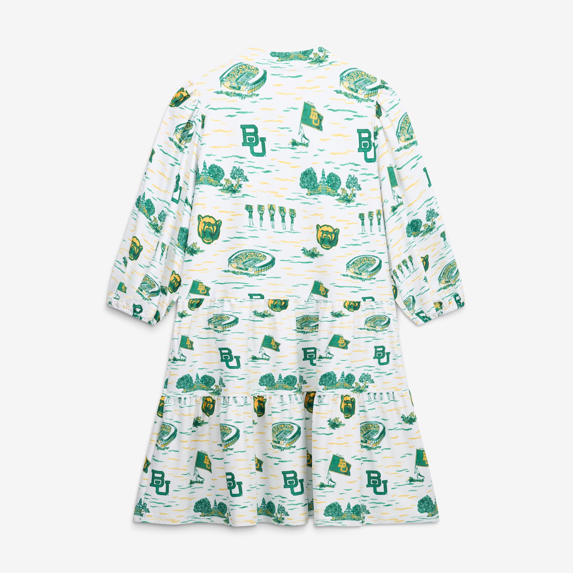 Women's Smith & Quinn White Baylor Bears 3/4 Sleeve Toile Tory Dress