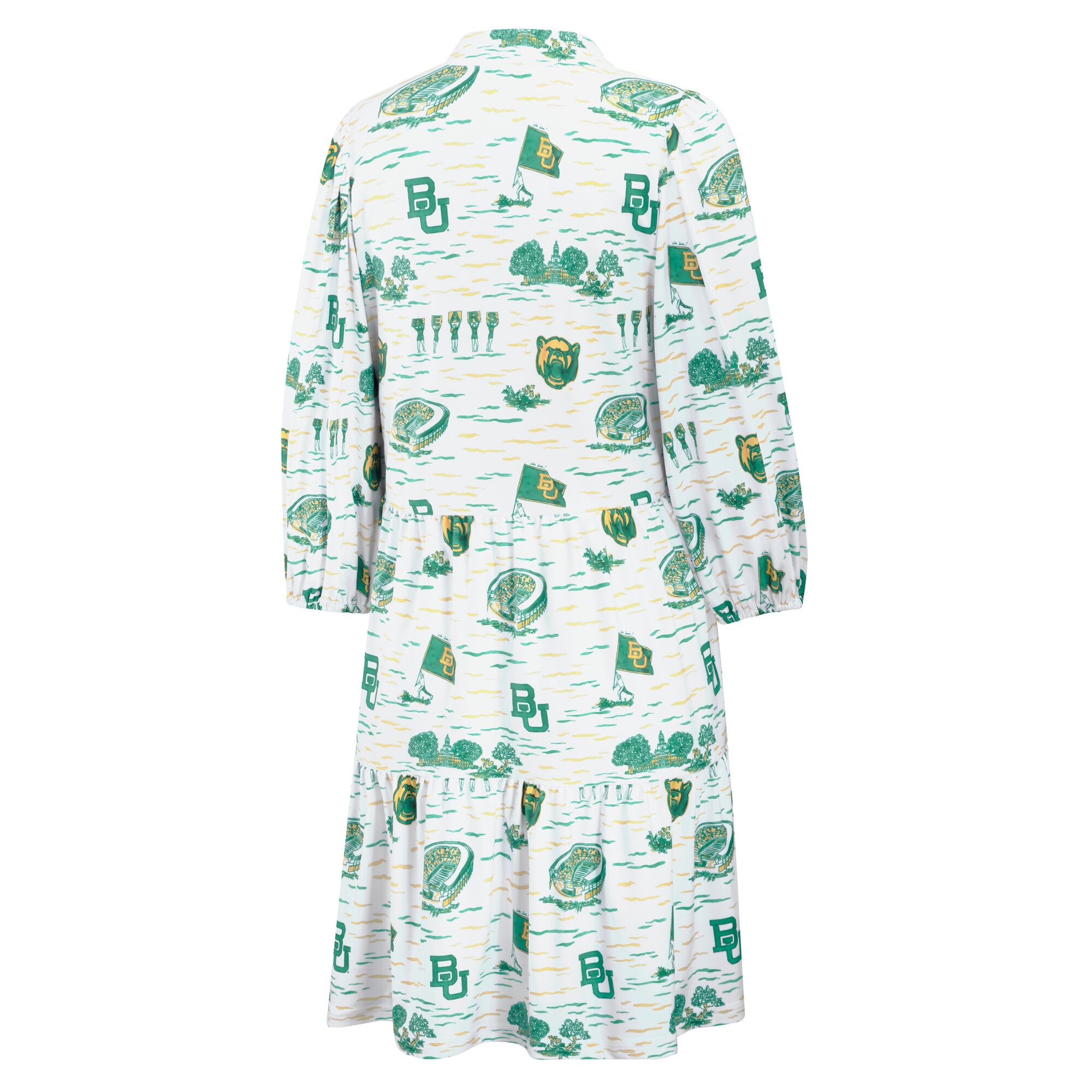 Women's Smith & Quinn White Baylor Bears 3/4 Sleeve Toile Tory Dress
