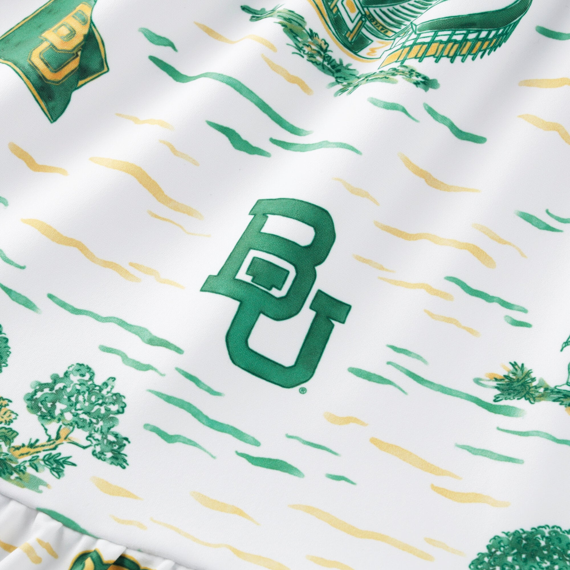 Women's Smith & Quinn White Baylor Bears 3/4 Sleeve Toile Tory Dress