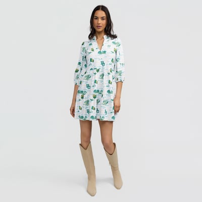 Baylor Bears Smith & Quinn Women's 3/4 Sleeve Toile Tory Dress - White