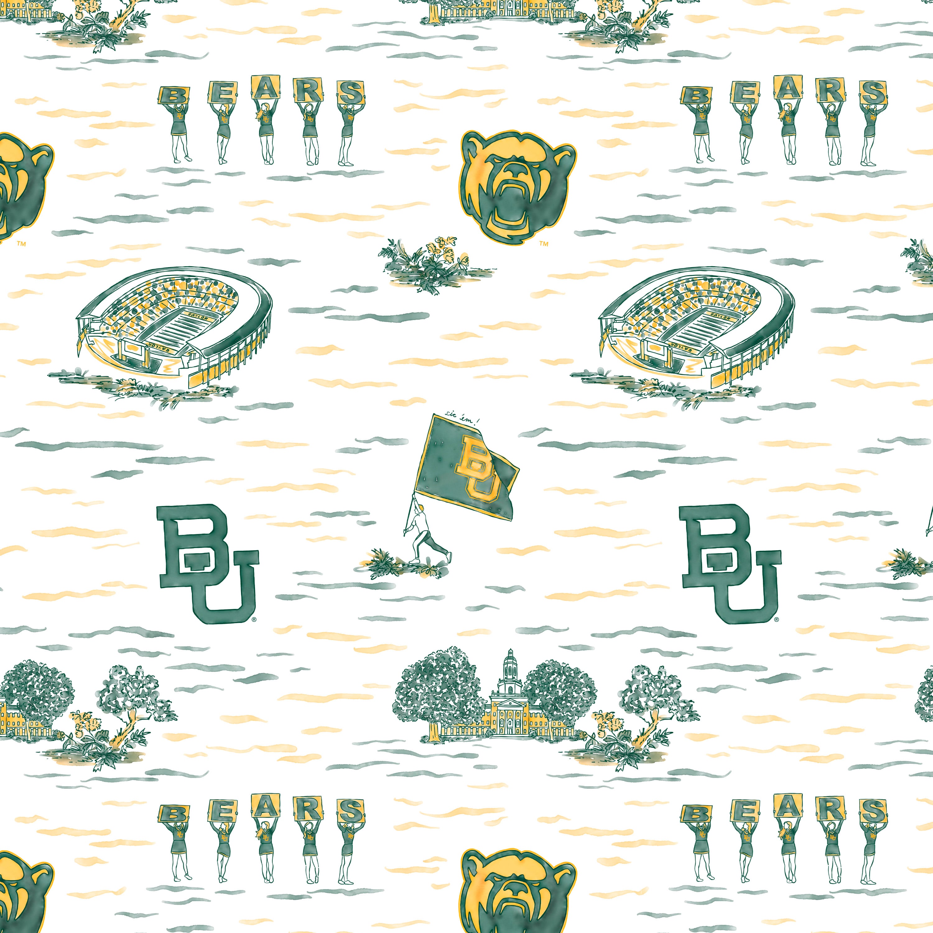 Women's Smith & Quinn White Baylor Bears Toile Molly Skort