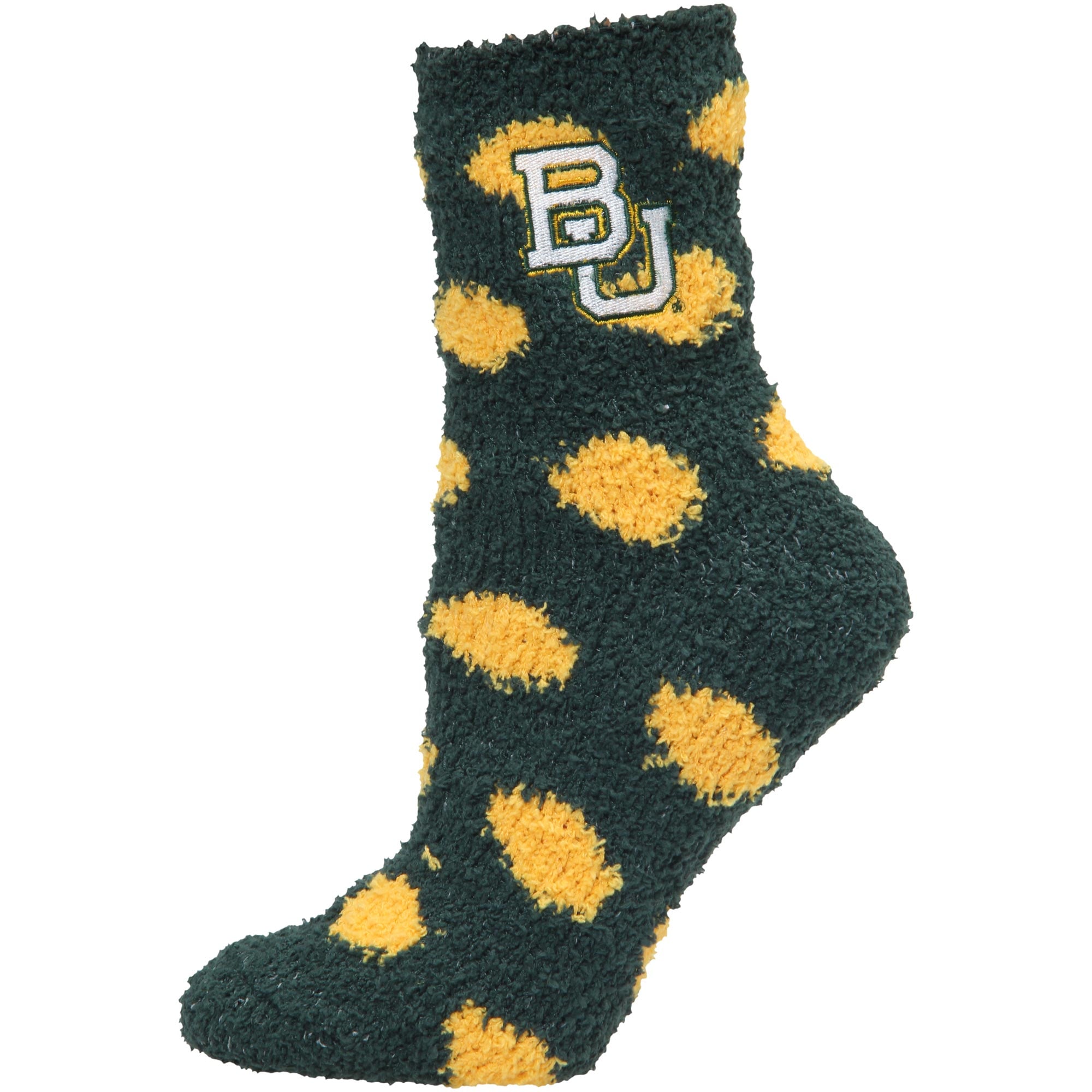Chaussettes à pois en peluche ZooZatz Baylor Bears pour femmes