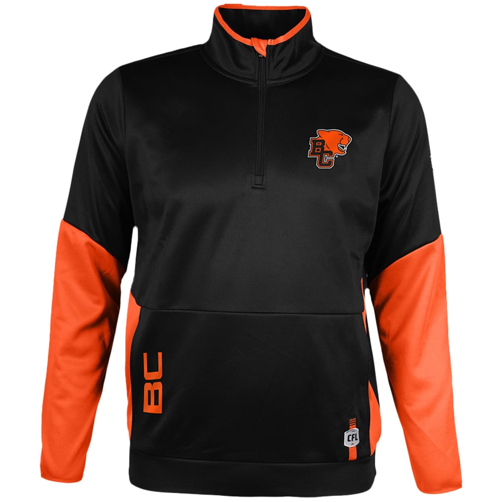 BC Lions New Era Sideline Performance Fleece Quarter-Zip Top - Black