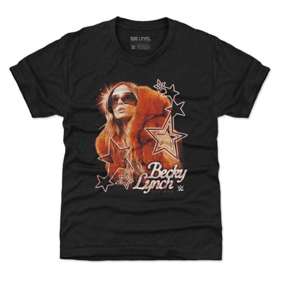 Becky Lynch 500 Level Youth Vintage T-Shirt - Heather Black