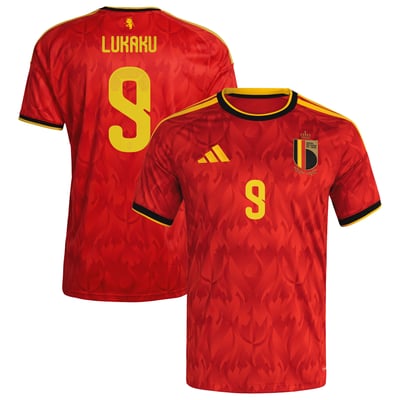 Belgium adidas Home Shirt 2026 with Lukaku 9 printing
