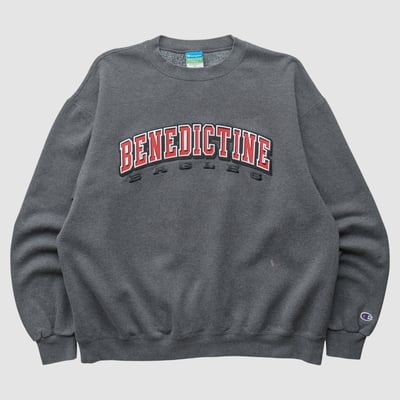 Benedictine at Mesa Redhawks Champion 2010s Pullover Sweatshirt - Dark Heather Gray - XL by Fanatics Real Vintage