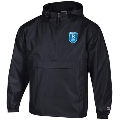 Bentley Falcons Champion Packable Half-Zip Hooded Jacket - Black
