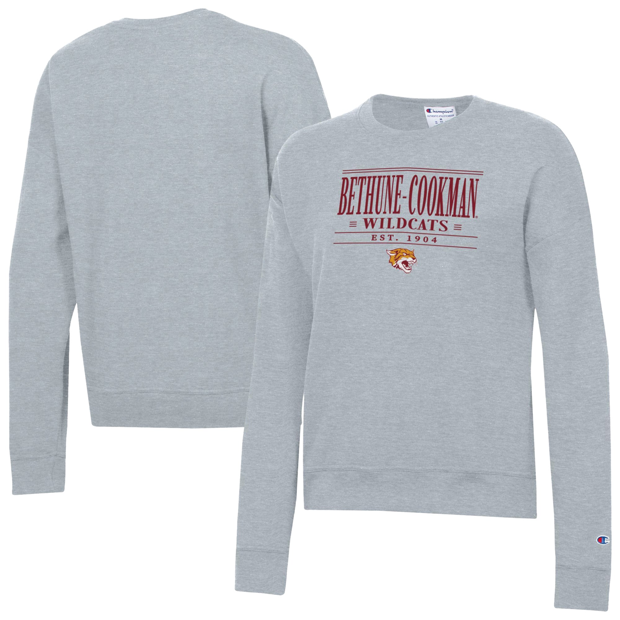 Women's Champion Gray Bethune-Cookman Wildcats Powerblend Pullover ...